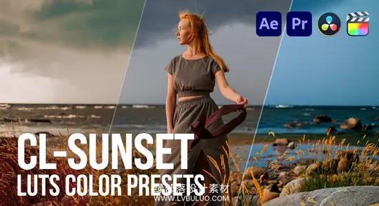 调色预设 32个日出日落黄金晚霞时刻风光摄影视频LUT包 Pixflow – CL-Sunset Coloring LUTs