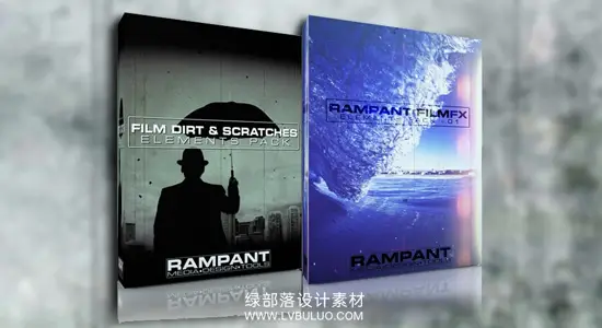 视频素材 114组老电影特效胶片颗粒污渍划痕漏光合成 Rampant Film Bundle – Film Dirt & Scratches + FilmFX