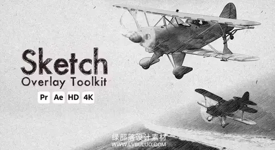 AE/PR模板 10种素描绘制特效草图艺术外观叠加动画 Sketch Overlay Toolkit