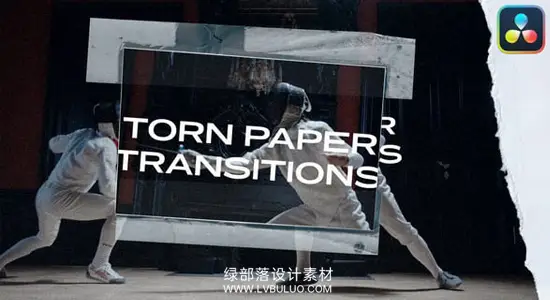 达芬奇模板 创意纸张撕裂撕纸视频转场过渡特效包 Torn Paper Transitions