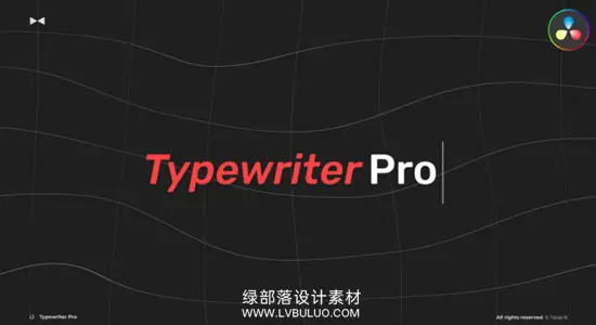 达芬奇预设 8种简单打字机输入文字动画效果包 Typewriter Pro
