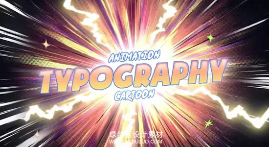 AE模板 6种卡通闪电背景动漫能量视频排版动画 Typography Cartoon Action Slides