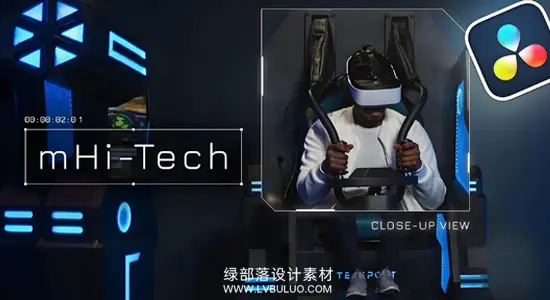 达芬奇预设 37个时尚科幻HUD数字屏幕图形标题转场 motionVFX – mHi-Tech