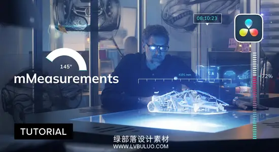 达芬奇预设 22个创意简洁标注数值时间显示测量动画包 motionVFX – mMeasurements
