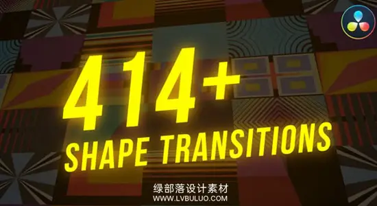 达芬奇模板 414个彩色动态几何图形转场过渡特效 414+ Shape Transitions