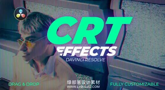 达芬奇模板 CRT电视特效复古显像管屏幕视觉动画 CRT TV Effect