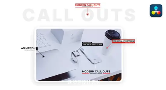 达芬奇预设 呼出指示标注动态文字信息提示动画 Call Outs DaVinci Resolve