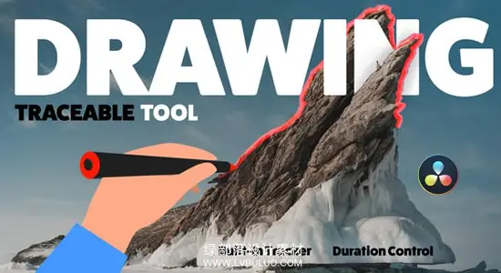 达芬奇预设 自定义路径绘制描边标记创意手绘特效工具 Drawing Toolkit