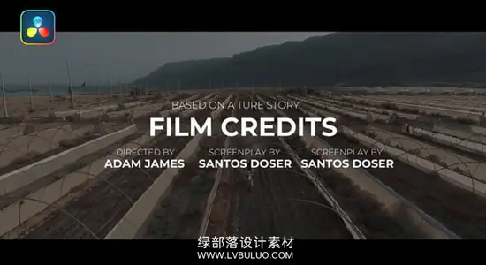 达芬奇预设 电影片尾制作演职员表滚动字幕动画模板 Film Credits Pack V1