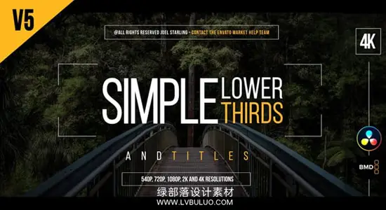 达芬奇预设 金色简约字幕条优雅动态文字标题包装 Gold Simple Lower Thirds