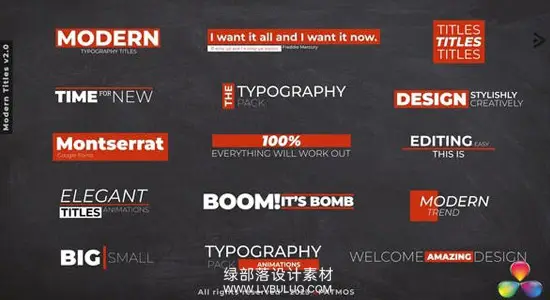 达芬奇预设 现代标题时尚创意文字动画 Modern Titles v2.0 DR