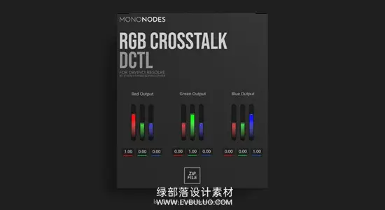 达芬奇脚本 RGB串扰混合器电影胶片模拟视频调色DCTL节点包 Mononodes – RGB Crosstalk DCTL v2.0