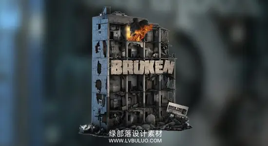 音效素材 2266种建物倒塌地震破碎损坏车祸地震混乱合成音效 Rock The Speakerbox – Broken