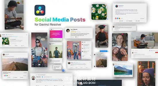 达芬奇预设 25个国外社交媒体平台元素截图视频展示包装动画 Social Media Posts