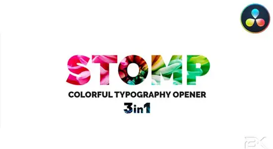 达芬奇模板 重踏开场强劲节奏宣传片头动画 Stomp Opener