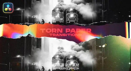 达芬奇模板 撕纸转场第二季创意纸张撕裂过渡特效 Torn Paper Transitions Vol.2