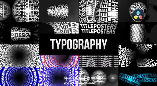 达芬奇模板 65个动态文字排版海报标题动感字体视觉特效 Typographic Kinetic Posters & Titles
