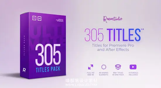 PR/AE模板 305种文字标题排版字幕动画 305 Titles Ultimate Pack