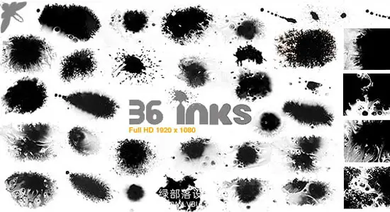 视频素材 36个中国风水墨散开滴落动画 36 Inks