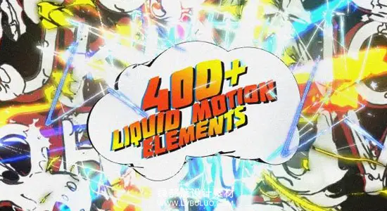 AE模板 400款卡通3D液体流体MG动画元素预设 3D Liquid Motion FX Packages