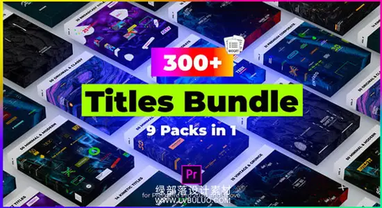 PR模板 306个9合1现代迷你经典时尚商务文字标题动画 9 in 1 Titles Pack Bundle