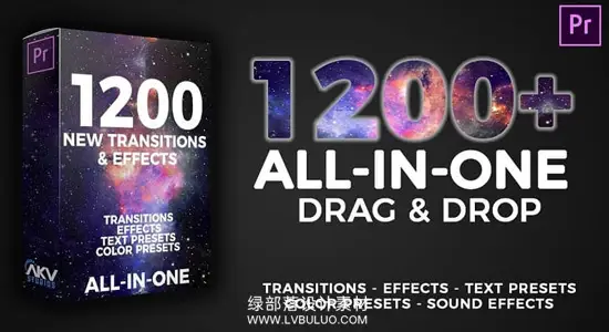 PR预设 1200+弹跳震动失真闪光漏光无缝故障转场特效 AKV Studios – 1200+ Transitions & Effects Pack