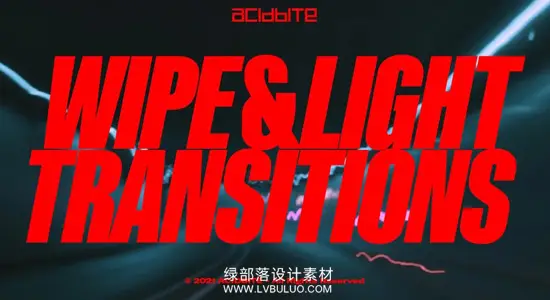 视频素材 63组4K灯光拖尾擦拭转场动态模糊光效过渡动画 AcidBite – Wipe Light Transitions