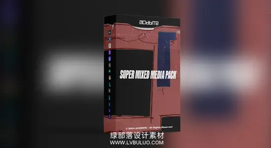 PR FCPX 达芬奇模板/视频素材 47个做旧粗糙涂鸦划痕纸张胶带混合媒体转场动画 Acidbite – Super Mixed Media Pack
