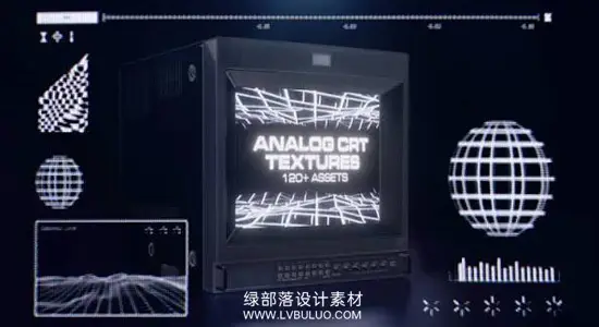 视频素材 197个模拟CRT显像管纹理特效动画+音效 Analog CRT Textures