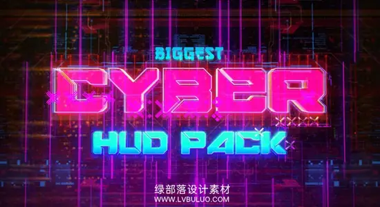 AE模板 235组赛博朋克科幻HUD信息标题信号故障竖屏背景元素动画 Biggest CYBER HUD Pack