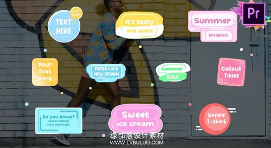 PR模板 10组卡通风格标签标题气泡文字动画 Cartoon Callout Titles