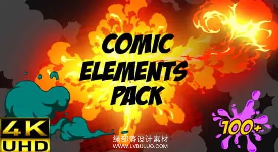 视频素材 100种卡通动漫火焰烟雾水液体气泡MG动画元素 Comic Fx Pack