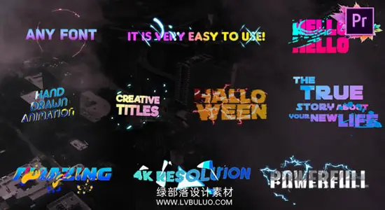 PR模板 10个创意多彩文字标题动画 Creative Colorful Titles