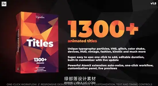 AE模板 1300创意文字标题排版动画预设 CrispyType – 1300+ Titles v1.5