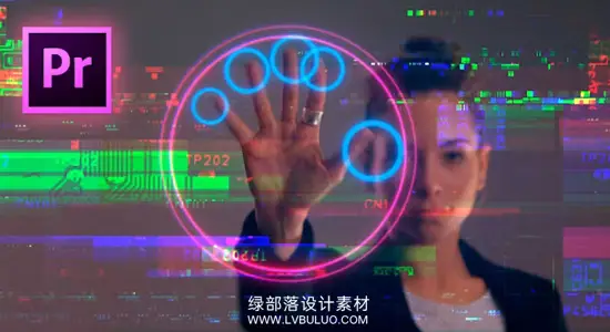 PR模板 12种赛博朋克RGB分离故障干扰数字代码转场特效 Cyberpunk Glitch Transition V2