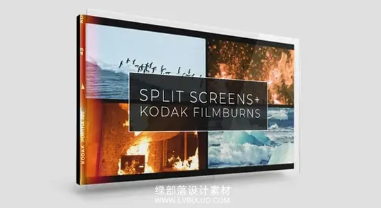视频素材 35款柯达胶片灼烧分屏边框复古特效动画 Film Split Screens + Kodak Film Burns