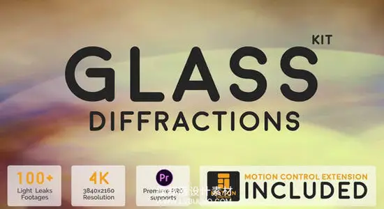 视频素材 100个炫彩镜头折射光效散景动画 Glass Diffraction Kit