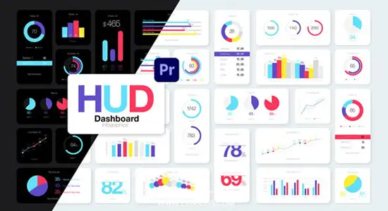 PR模板 科技感HUD仪表盘信息图表数据可视化动画 HUD Dashboard Infographics Essential Graphics