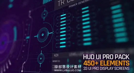 AE模板 450组科幻医疗军事HUD界面元素动画 HUD UI Pro Pack