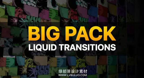 视频素材 55个二维卡通流体MG运动图形转场动画 Liquid Transitions Big Pack