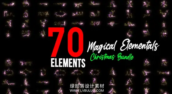视频素材 70个魔法粒子圣诞节主题图形动画 Magical Elementals – Christmas Bundle Pack