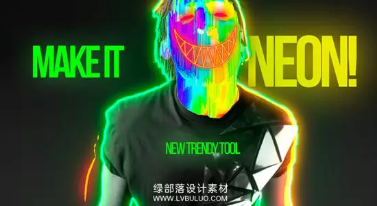 AE模板 赛博朋克霓虹灯电流能量视频描边特效 Make It Neon