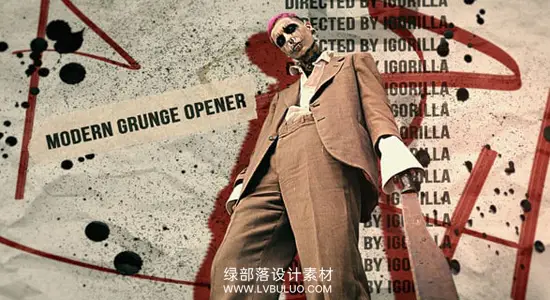PR模板 墨水飞溅垃圾摇滚风人物介绍片头动画 Modern Grunge Opener
