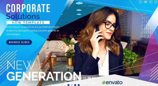 AE模板 现代图形商务公司企业文化宣传片头 New Generation Corporation