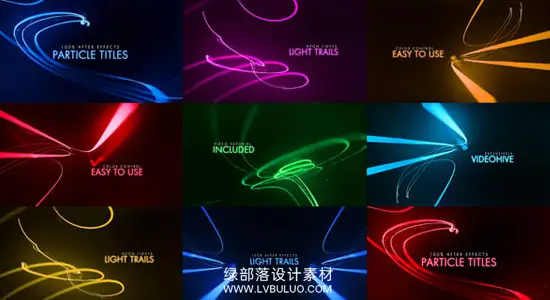AE模板 粒子光线拖尾文字标题动画 Particle Titles – Light Trails for After Effects