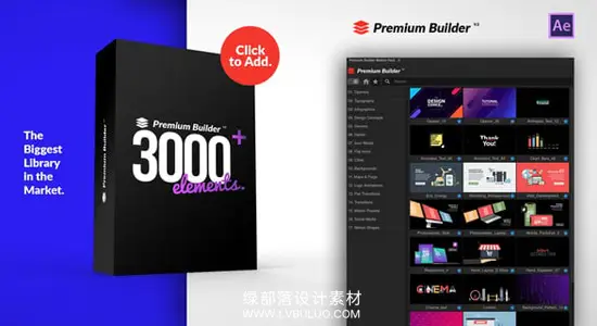 AE模板 3000+种动态图形元素数据图表文字标题MG动画预设 PremiumBuilder Motion Pack v3