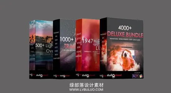 视频素材 全能剪辑素材合集 调色LUT+光效叠加+转场过渡+音效 Studio Planet – 4000+ Gold Deluxe Bundle Collection