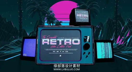 视频素材 150组4K复古CRT显像管VHS故障闪烁失真动画 The Complete Retro Video Editors Pack