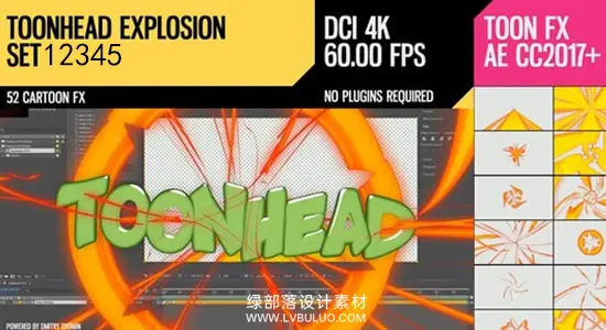 AE模板 共五套260种卡通FX风格爆炸图形动画特效元素 Toonhead (Explosion FX Set 1 2 3 4 5)