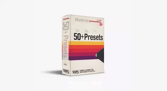 视频素材 53个复古电影胶片录像带干扰损坏视觉效果动画 VHS Presets Pack